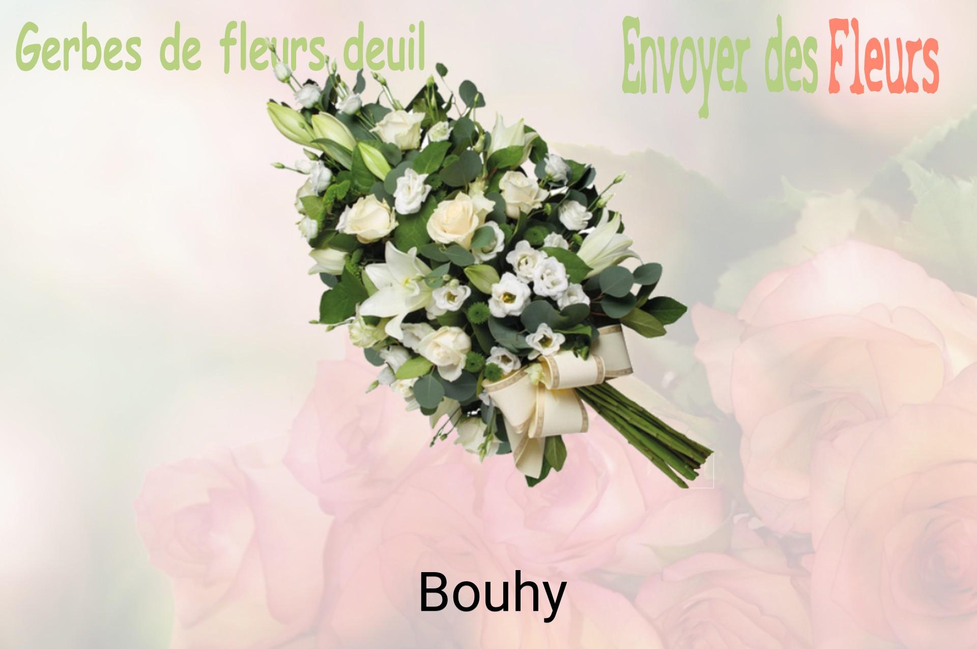 Gerbe de fleurs de deuil livrée à Bouhy